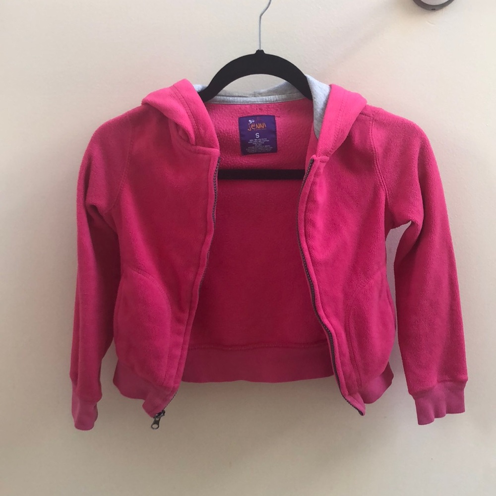 Girls Pink Zip-Up Hoodie - Size 5